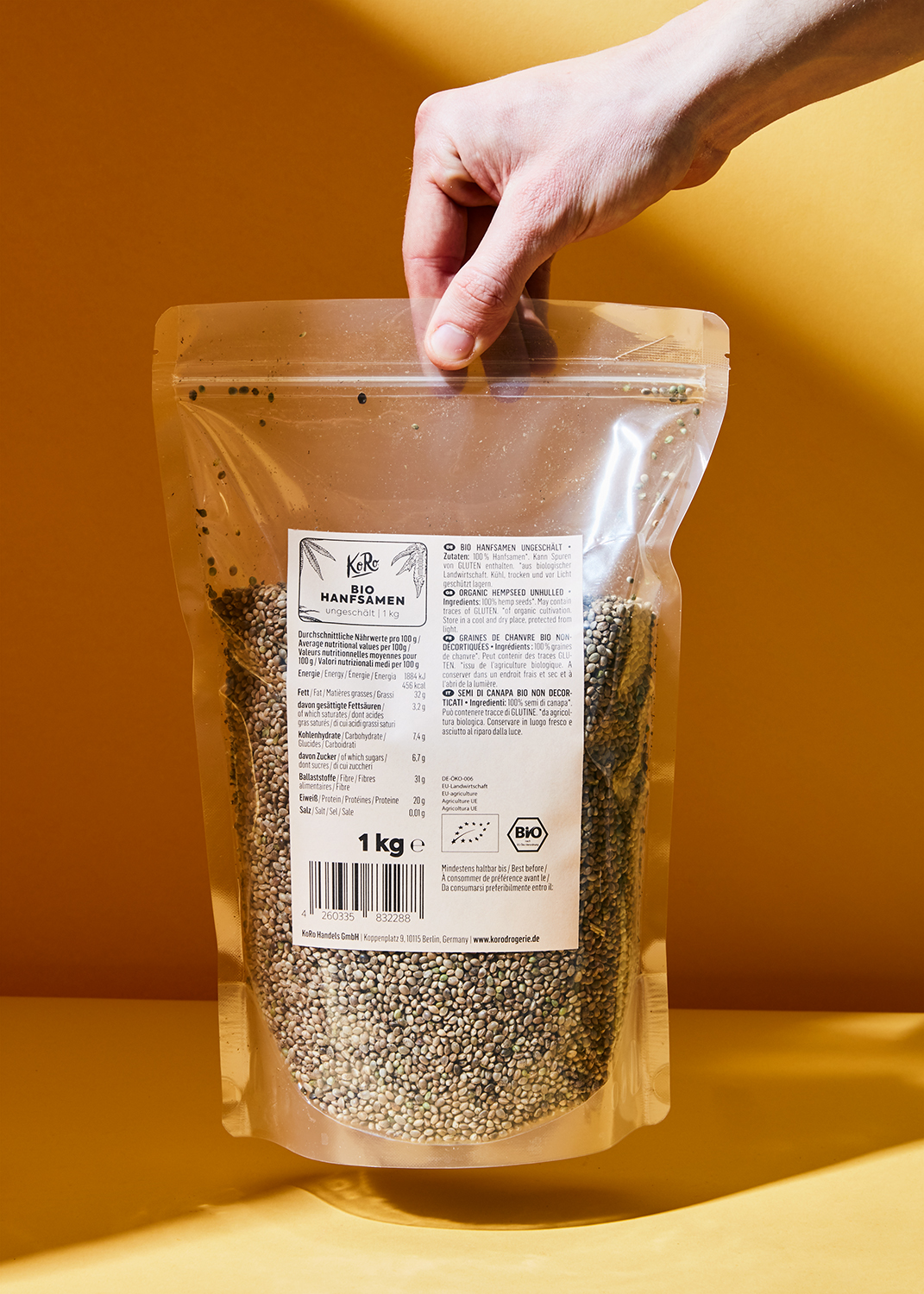 Organic unpeeled hemp seeds 100g - Image 6
