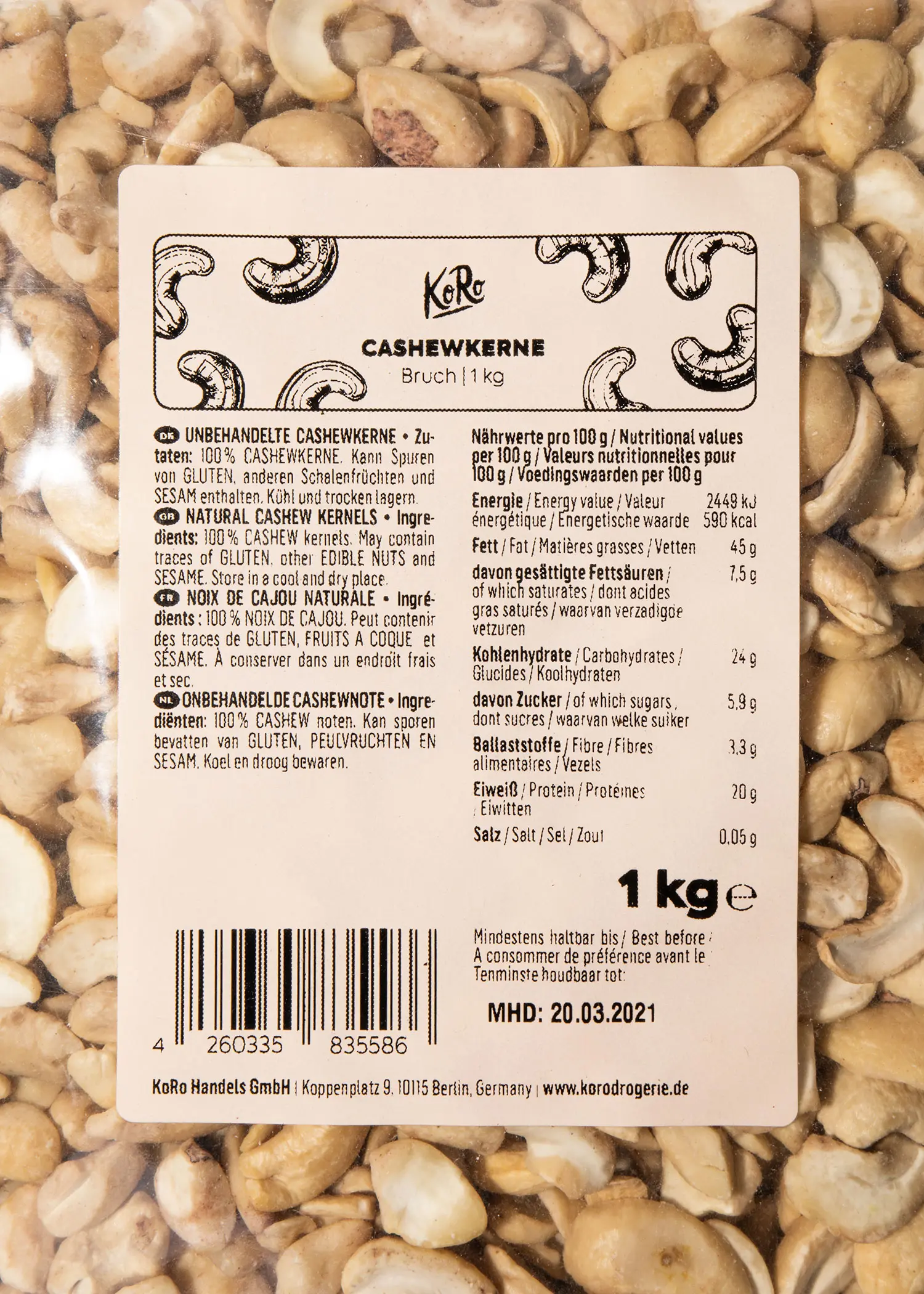 Cashew pieces 1kg - Image 3