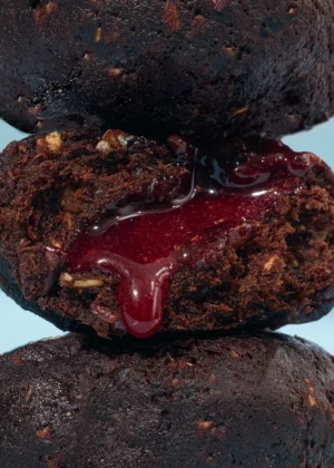 Organic cocoa and raspberry energy ball