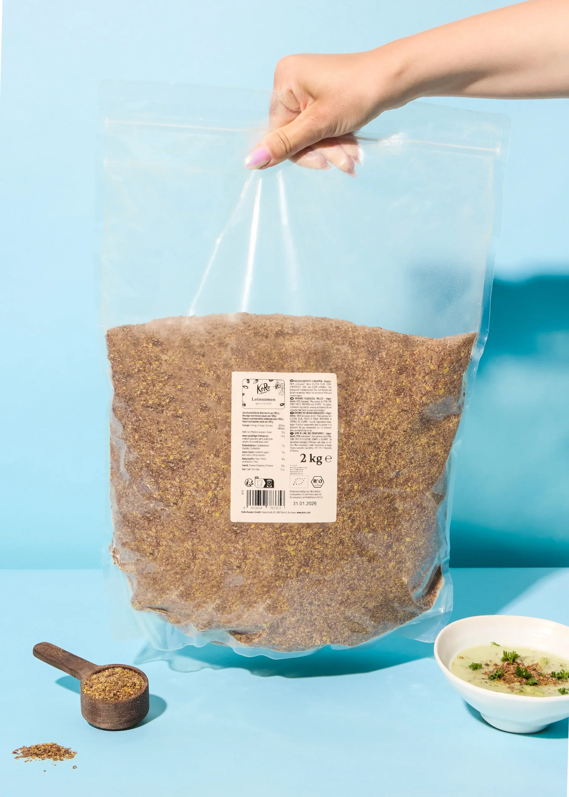 Organic flax seeds, crushed 200g - Image 3