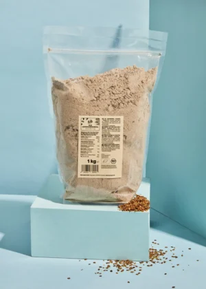 Organic flaxseed flour, partly de-oiled